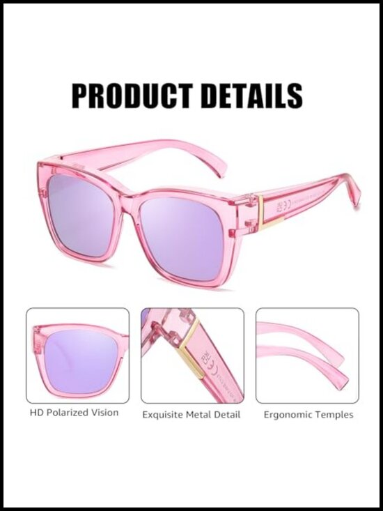 Chic Oversized Square Fit Over Sunglasses with UV Protection main image 4